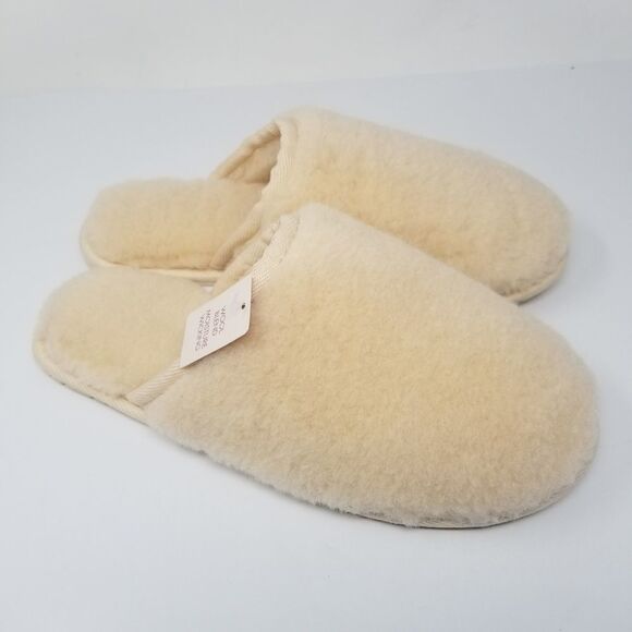 NWT IVORY SOFT WOOL BLEND SLIP ON HOUSESHOES. SIZES 6, 10, 11. - Picture 6 of 14
